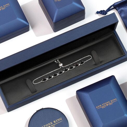 Gem Stone King 6.00 Cttw Blue Tanzanite Tennis Bracelet For Women In 925 Sterling Silver | Gemstone December Birthstone | Oval 7X5MM | Fully Adjustable Up to 9 Inch in Saudi Arabia