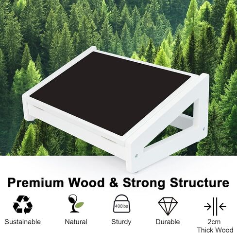 WOOD CITY Foot Rest for Under Desk at Work, 3 Heights Adjustable Footrest with Silicone Surface, 2 in 1 Foot Stool Improve Posture, Reduce Fatigue & Pain, Ideal for Home/Office/Gaming (Natural) in Kuwait