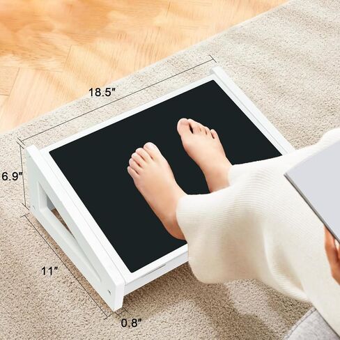 WOOD CITY Foot Rest for Under Desk at Work, 3 Heights Adjustable Footrest with Silicone Surface, 2 in 1 Foot Stool Improve Posture, Reduce Fatigue & Pain, Ideal for Home/Office/Gaming (Natural) in Kuwait