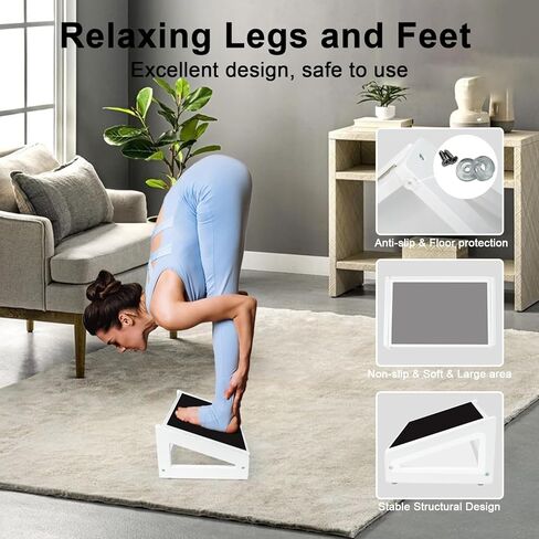 WOOD CITY Foot Rest for Under Desk at Work, 3 Heights Adjustable Footrest with Silicone Surface, 2 in 1 Foot Stool Improve Posture, Reduce Fatigue & Pain, Ideal for Home/Office/Gaming (Natural) in Kuwait