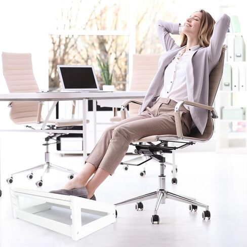 WOOD CITY Foot Rest for Under Desk at Work, 3 Heights Adjustable Footrest with Silicone Surface, 2 in 1 Foot Stool Improve Posture, Reduce Fatigue & Pain, Ideal for Home/Office/Gaming (Natural) in Kuwait