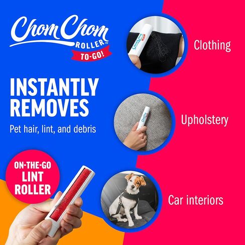 ChomChom Roller Mini for Pet Hair - Mini ChomChom Lint Roller Pet Hair Removal Tool for Clothes, Couches and Cars - Dog Hair Remover and Lint Remover for Clothes - Reusable Lint Roller for Cat Hair in Saudi Arabia