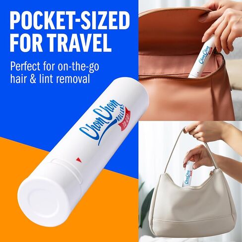 ChomChom Roller Mini for Pet Hair - Mini ChomChom Lint Roller Pet Hair Removal Tool for Clothes, Couches and Cars - Dog Hair Remover and Lint Remover for Clothes - Reusable Lint Roller for Cat Hair in Saudi Arabia
