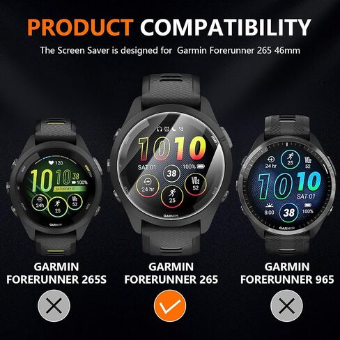 Suoman 6-Pack for Garmin Forerunner 265 (46mm) Screen Protector, Charger Port + TPU High Definition Clear Protective Film in Kuwait
