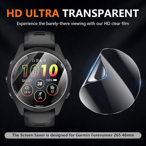 Suoman 6-Pack for Garmin Forerunner 265 (46mm) Screen Protector, Charger Port + TPU High Definition Clear Protective Film in Kuwait