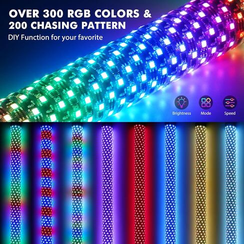 Bevinsee DIY 6FT Whip Lights - Adjustable to 2FT/4FT/6FT Lengths, Spiral RGB Chasing/Dancing LED Whip Lights with APP & Remote Control, Antenna Lighted Whip for UTV ATV Dune Buggy Offroad Truck, 2PCS in Saudi Arabia