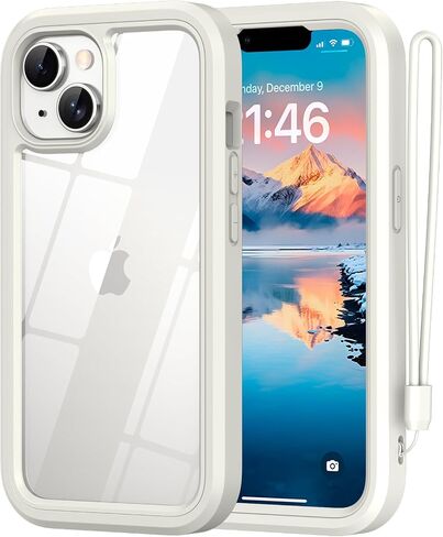 ANB for iPhone 14 case & iPhone 13 case,Soft Silicone and Clear Hard PC Back 3in1 Full Body Shockproof Heavy Duty Military-Grade Drop Protection Cover, (Dark Purple) in Saudi Arabia