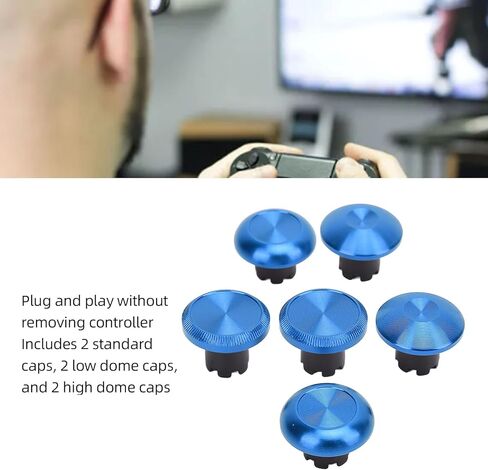 استبدال Thumbsticks لـ Edge ، لـ Pro Elite ، لـ PS4 ، لـ Switch Pro ، لـ Xboxone ، لأجهزة XboxSeries ، 6 × قبعات الإبهام ، 2 × الإبهام البديل (الأزرق) in Kuwait
