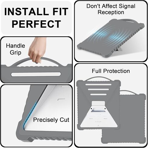 for Starlink Mini Protective Case, Liquid Silicone Cover for Starlink Mini Satellite Dish Antenna Full Protector Sleeve Shell Accessories, Portable Shock Resistant, Lightning-Proof (Grey) in Kuwait