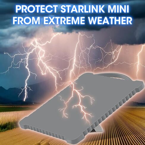 for Starlink Mini Protective Case, Liquid Silicone Cover for Starlink Mini Satellite Dish Antenna Full Protector Sleeve Shell Accessories, Portable Shock Resistant, Lightning-Proof (Grey) in Kuwait