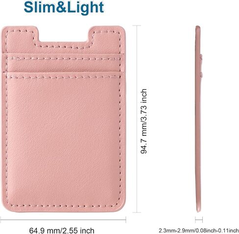 محفظة الهاتف ، حامل بطاقة هاتف 2Pack لخلف علبة الهاتف ، حامل بطاقة الائتمان الجلدية للهاتف الخليوي لزج محفظة RFID Double Pocket For iPhone و Android و Samsung-Black و Navy Blue in Kuwait
