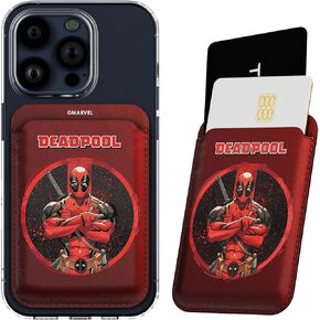 Marvel Deadpool Magnetic Card Holder Wallet – Magnetic Phone Wallet for iPhone 15/14/13/12, Compatible with MagSafe Cases – Perfect Deadpool Gifts for Men, Women, Boys, and Fans of Marvel