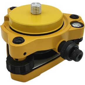 Tribrach with Optical Plummet and Fixed Adapter Carrier, Optical Plummet Adapter with 5/8x11 Thread Mount Screw for Total Station GPS Land Surveying Tool, Yellow