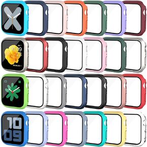 28 Pack Case for Apple Watch Series 10 46mm with Tempered Glass Screen Protector, Ultra-thin Shockproof Hard PC Protective Cover, All-around Edge Bumper Compatible with iWatch S10 46mm