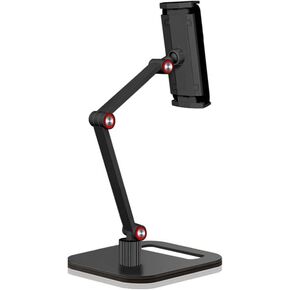 Adjustable Tablet Stand, Multi-Angle Desktop Mount Holder, 360° Swivel, 4-12.9 inch, Black