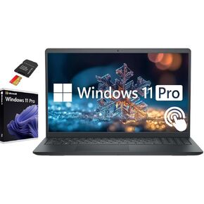 Dell Inspiron 15.6" FHD Touchscreen Business & Student Laptop, 32GB RAM 1.5TB Storage (1TB SSD+512GB SD Card), 8-Cores AMD Ryzen 7, Windows 11 Pro Laptop with Microsoft Office Included, Black