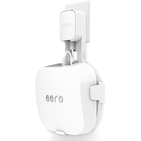 CUHIOY Wall Mount Holder for Eero Pro 6 or Eero pro 6E, Wall Bracket with Cord Management, No Drilling Holder Compatible with Vertical or Horizontal Outlets, Easy to Nail on Wall (White, 3Pack)