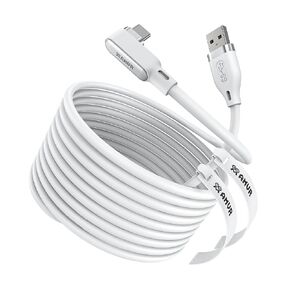 AMVR 16FT(5M) Link Cable Compatible with Meta Quest 3/3s/2/Pro & Pico 4 Series - Max to 5Gbps USB-C Data Line to USB 3.0 for PC Gaming & SteamVR Transmission