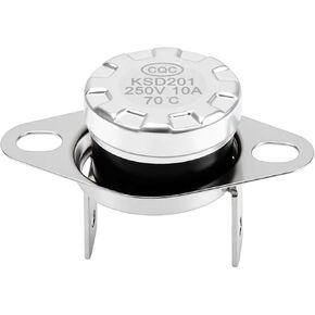 for KSD201 70C Microwave Oven Thermostat Thermal Fuse Switch,Normally Closed Temperature Control Switch Compatible with GE Microwave Ovens and Water Heaters