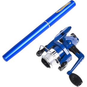 Pen Fishing Rod Kit, 39 Inch Mini Fishing Pole Portable Telescopic Fishing Rod with Spinning Reel Fishing Rod Reel Combo for Travel Saltwater Freshwater Sea