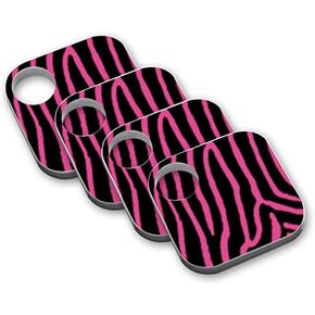 MightySkins Protective Vinyl Skin Decal (4 Pack) Compatible with Tile Key Finder Phone Finder wrap Cover Sticker Skins Zebra Pink