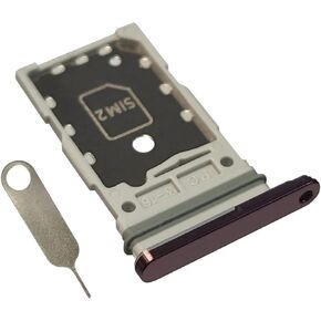 s22 Ultra Dual SIM Card Tray Slot Replacement Holder Parts for Samsung Galaxy S22 Ultra 5G s908u 6.8 Inch (not ok for s21 Ultra,not ok for Single SIM Card Version) (Burgundy)