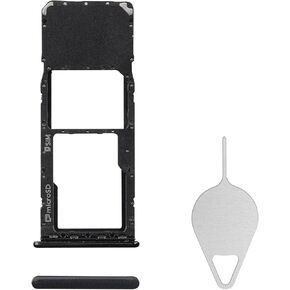 Sim Card Tray Replacement for Samsung Galaxy A20 (Single SIM Version) Black Card Tray Slot Holder Bracket Adapter with Needle Ejector for A20 SM-A205U SM-A205U1