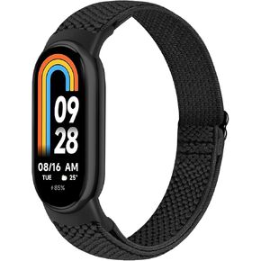Elastic Band For Xiaomi Smart Band 9/8, Lightweight Solo Loop Nylon Sport Replacement Wriststrap for Women Men