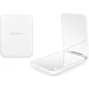 LED Lighted Travel Makeup Mirror, 1x/3x Magnification, Compact, Portable for Handbag, Purse, Pocket, Folding, Handheld, 2-Sided, Small Mirror with Lights