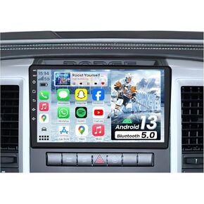 64G Upgrade Car Radio for Dodge Ram 1500 2500 3500 2009-2012: 10.1" HD Touchscreen Stereo Wireless Carplay & Android Auto 5G WiFi Bluetooth GPS Navigation Backup Camera FM