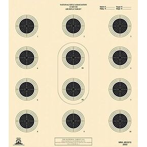 Official NRA Air Rifle Target, AR-5/10, 10 Meter, 100 Count