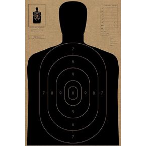 CHL Targets- Cardboard Shooting Target- 50 Yard Police Silhouette Shooting Target - Paper Target Shooting for The Range - Targets for Shooting Range. Made in The USA