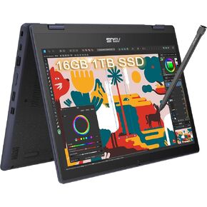 Asus flip S 14 2 in 1 Touchscreen Laptop for Student & Business (14" FHD, 16GB RAM, 512GB SSD, Intel Core i3-N305 (> i5-1135G7)) Ruggedized & Spill-resistant, 10-Hr Battery Life, Webcam, Win 11 Pro