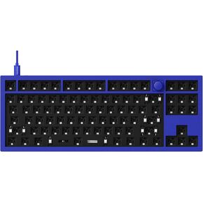 Keychron Q3 TKL Layout Hot-Swappable Wired Custom Mechanical Keyboard Full Aluminum Knob Barebone Version, QMK/VIA Programmable Macro, Double-Gasket DIY Kit Compatible with Mac Windows Linux-Blue