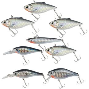 Dr.Fish 3 Pack Lipless Crankbait VIB with 5 Pack Crankbait Lipless Minnow