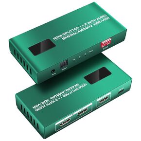 HDMI Splitter 1 in 2 Out 4K 120hz hue sync Box hdmi 8k Splitter 1 in 2 Out ps5 hdmi 2.1 Splitter 4k 120hz 1 in 2 Out Audio Extractor ps5 HDMI2.1 Duplicator 1X2 with Audio Extractor