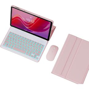 Keyboard Case for Lenovo Tab M11 2024 11 Inch TB330, Detachable Backlit Wireless Keyboard with Magnetic Protective Cover, Rechargable Mouse,Purple