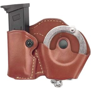 Gould & Goodrich 841-4 Gold Line Cuff And Mag Case With Belt Loops (Chestnut Brown) Fits BERETTA Cougar (all); GLOCK 17, 19, 20, 21, 22, 23, 26, 27, 29, 30, 31, 32, 33, 34, 35, 36, 39; H&K USP 9, .357,.40,.45 (all); KIMBER Polymer; PARA-ORDNANCE P10, P12,