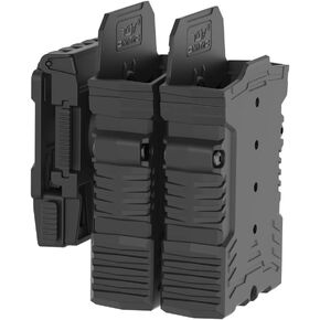 360 Degrees Adjustable Rotation Double AR15 Mag Pouch 5.56mm Magazine Holder for M16/M4 Double Magazine Pouch Dual Stack Mag Holster for Belt 1.5" to 2" Outside Waistband Belt Carry