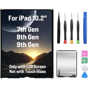 Without Touch Glass for iPad 7th 8th 9th Generation Screen Replacement Gen 10.2" LCD Screen Replacement Display Digitizer (A2197 A2198 A2200 A2270 A2428 A2429 A2430 A2602 A2603 A2604 A2605) Grey