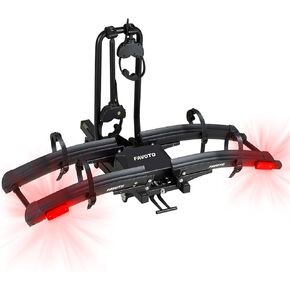 Favoto Hitch Ebike Car Rack - Cars SUVs Bike Rack for 2 E-Bikes with 2-Inch Receiver Insert Car Rear Electric Bike Carrier Rack, Fits 16'' to 29'' E-Bikes