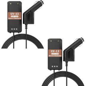 2 Pack BAOFENG UV-13 Radio Battery Eliminator Car Charger for Two Way Radio Long Range UV-13 Pro Battery Replacement 7.4V GM-15 Pro Ham Radio Accessories