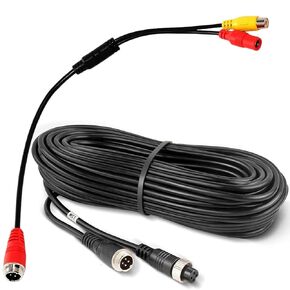 EWAY 4 PIN AVIET Extension Cable (50ft/15m) Camera Carm Cord Car Video 4Pin 4Pin Aviation Connector Wire & Pin Aviation Male Male to RCA Video Cable Adapter ،