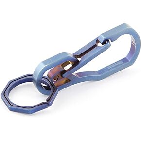 Titanium Multi Tools Keychain Hook EDC Tool Max-Bearing 50KG Keychain for Hiking Camping Outdoor (Blue)