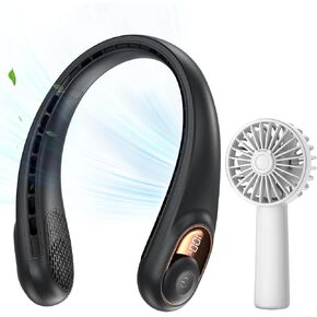 KIDEE Portable Fan, Neck Fan & Mini Handheld Fan, 3 Speeds, USB Rechargeable, Long Use Time, Battery Operate Small Personal Fan for Outdoor Indoor Office Travel