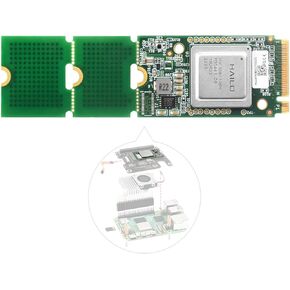 waveshare Hailo-8 M.2 AI Accelerator Module, Compatible with Raspberry Pi 5, Supports Linux/Windows Systems, Based On The 26TOPS Hailo-8 AI Processor, Module Only