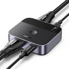 UGREEN USB C+HDMI Switch 2 in 1 Out 4K@60Hz, Aluminum HDMI+USB C Switcher 2 Computers Supports 3D HDR HDCP2.2 Compatible with Laptops, Tablets, MacBook Air/Pro, Smartphones, Steam Deck, PS5/4, Xbox