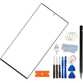 Galaxy S23 Ultra Screen Glass,Front Outer Lens Glass Screen Replacement for Samsung Galaxy S23 Ultra 5G Front Outer Lens Glass Screen+Tool（Glue has Been Installed on The Glass） (S23 Ultra)