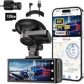REDTIGER F7N Touch Dash Cam with USB Type-C Power Cord