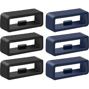 6-Pack Band keepers Compatible with Garmin Forerunner 55 245 45 165 645 158 Watch Bands, 20mm Silicone Replacement Watch Band Loop/Holder/Retainer Fastener Rings